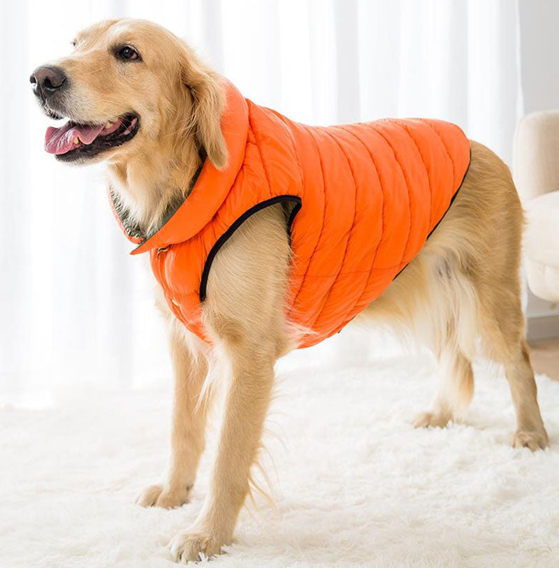 Autumn and winter medium large dog cotton coat both sides wear