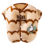 Autumn and winter French bulldog warm wave striped fat dog fleece jacket for small and medium-sized dogs bulldog dog two-legged pet clothes