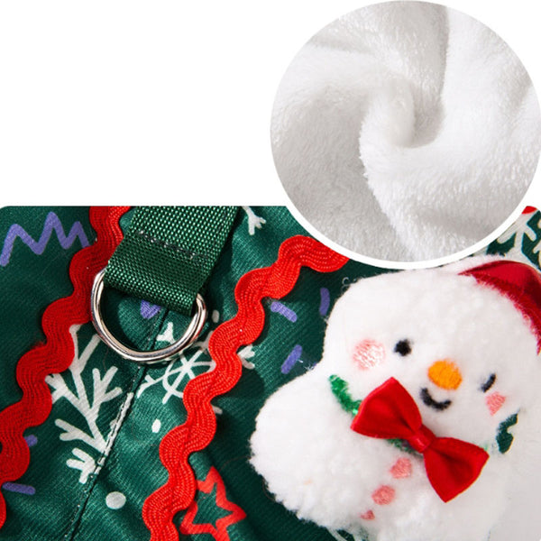 Cat autumn and winter Christmas elk vest little snowman cotton coat thick fleece pet cat clothes