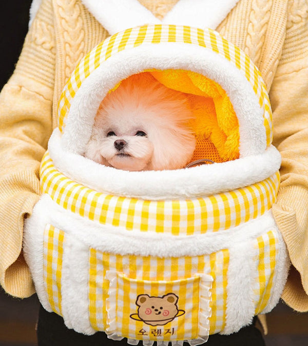 Thick and warm cat bag for autumn and winter, cat clutch bag for outings and dog backpack