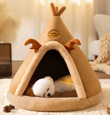 Christmas autumn and winter dog elk tent yurt kennel warm thickened closed cat nest pet nest