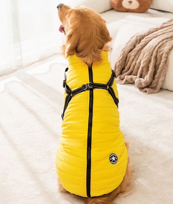 Gilet de traction à la mode pour chiens d'automne et d'hiver, pour grands chiens, golden retrievers, vestes pour grands chiens, manteaux en coton, vêtements pour chiens de compagnie