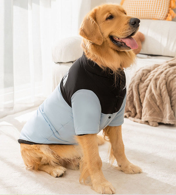 Abrigo de algodón de dos patas empalmado cálido, sencillo y moderno para perros medianos y grandes en otoño e invierno, ropa para perros grandes golden retriever