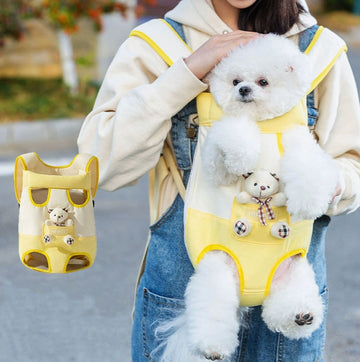 Cartoon cute little bear dog chest bag cat bag outing portable bag dog backpack