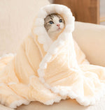 Autumn and winter cat bubble velvet thick blanket dog warm pad pet sleeping blanket