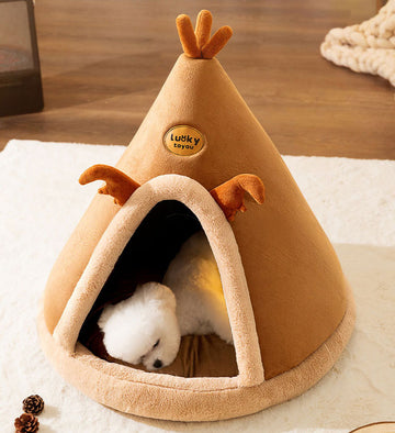 Christmas autumn and winter dog elk tent yurt kennel warm thickened closed cat nest pet nest