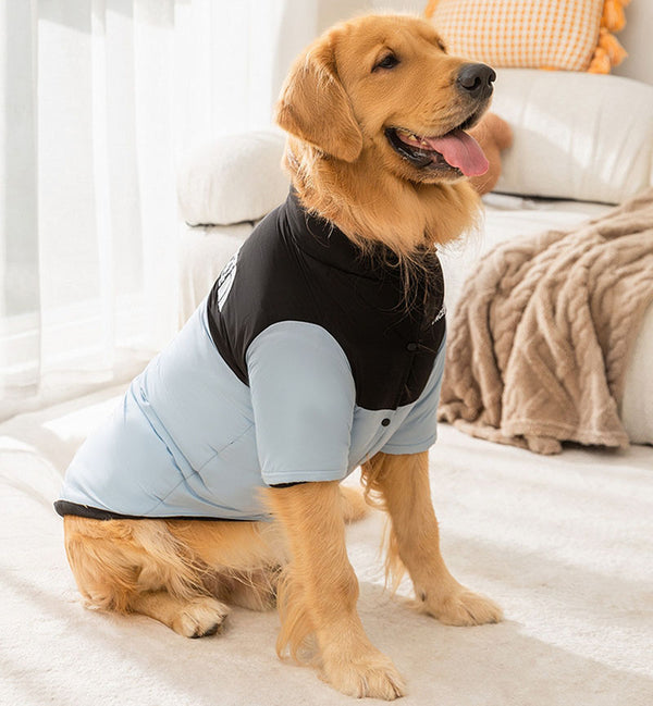 Abrigo de algodón de dos patas empalmado cálido, sencillo y moderno para perros medianos y grandes en otoño e invierno, ropa para perros grandes golden retriever