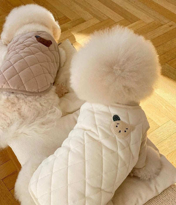 Petits chiens printemps et automne hiver vers le bas des vêtements en coton