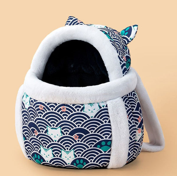 Thick and warm cat bag for autumn and winter, cat clutch bag for outings and dog backpack