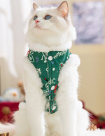 Cat autumn and winter Christmas elk vest little snowman cotton coat thick fleece pet cat clothes