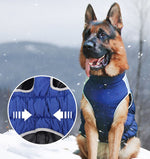 Ropa para perros, chaleco cálido, impermeable y cortavientos para otoño e invierno, abrigo de algodón reflectante de tracción, Shiba Inu Golden Retriever, mediano y grande engrosado