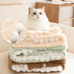 Autumn and winter cat bubble velvet thick blanket dog warm pad pet sleeping blanket