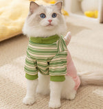 Autumn and winter big-eyed monster striped warm four-legged clothes cat pet clothes