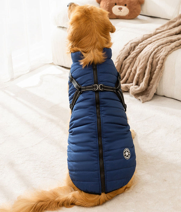 Gilet de traction à la mode pour chiens d'automne et d'hiver, pour grands chiens, golden retrievers, vestes pour grands chiens, manteaux en coton, vêtements pour chiens de compagnie