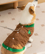 Autumn and winter simple quilted cotton letter R corgi vest dog small and medium-sized dog dachshund warm pet clothes