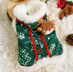 Cat autumn and winter Christmas elk vest little snowman cotton coat thick fleece pet cat clothes