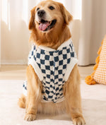 Autumn and winter dog checkerboard English embroidered large dog fleece coat medium and large dog golden retriever Satsuma pet clothes