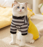 Autumn and winter big-eyed monster striped warm four-legged clothes cat pet clothes