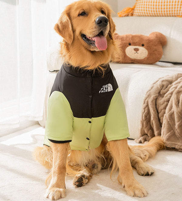 Abrigo de algodón de dos patas empalmado cálido, sencillo y moderno para perros medianos y grandes en otoño e invierno, ropa para perros grandes golden retriever