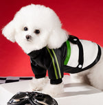 Autumn and winter dog trendy motorcycle leather jacket American style wind jacket small and medium-sized dog warm cotton coat pet clothes