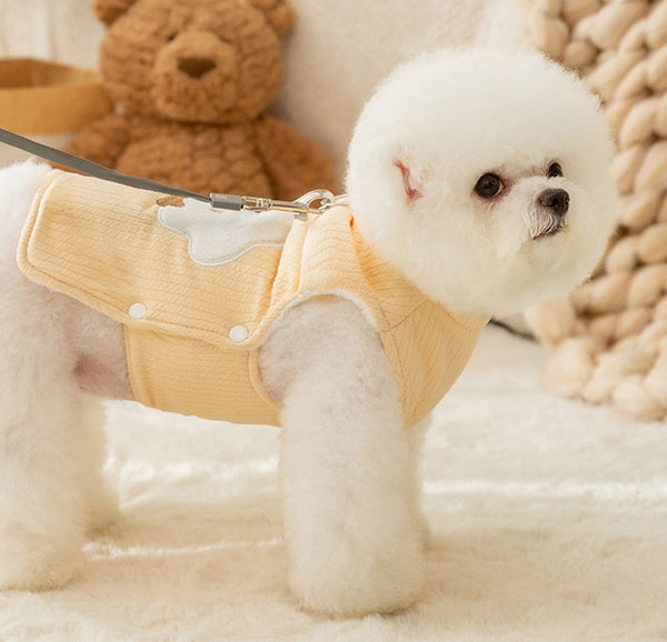 Petits chiens printemps et automne hiver vers le bas des vêtements en coton