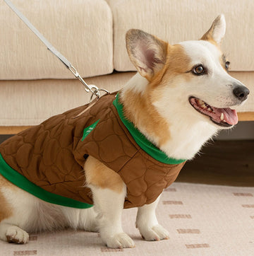 Chaleco corgi acolchado sencillo con letra R para perros pequeños y medianos, perros salchicha, ropa cálida para mascotas, otoño e invierno