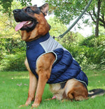 Ropa para perros, chaleco cálido, impermeable y cortavientos para otoño e invierno, abrigo de algodón reflectante de tracción, Shiba Inu Golden Retriever, mediano y grande engrosado