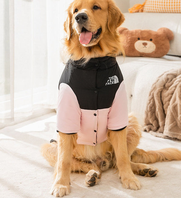 Abrigo de algodón de dos patas empalmado cálido, sencillo y moderno para perros medianos y grandes en otoño e invierno, ropa para perros grandes golden retriever