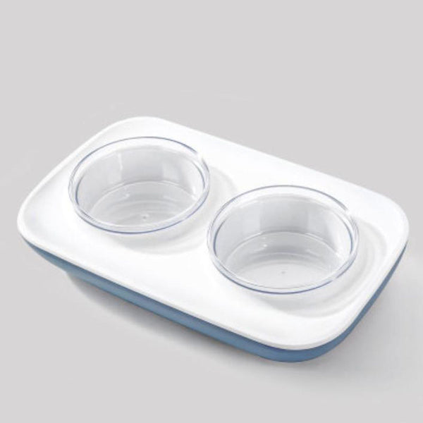 Oblique mouth double bowl to protect cervical spine pet food bowl and drinking bowl