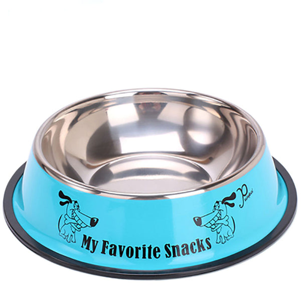 Painted stainless steel pet single bowl