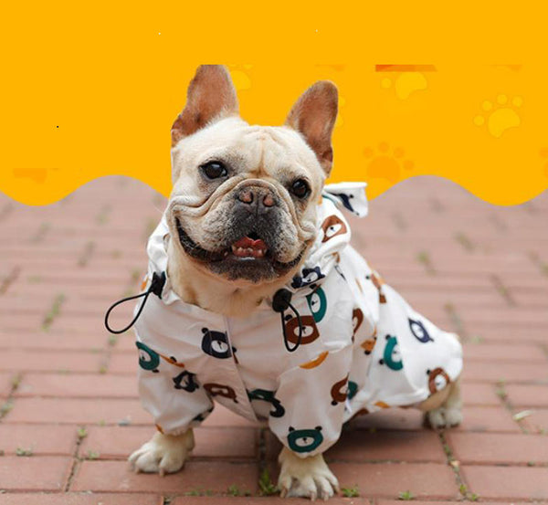 Bull dog raincoat puppy dog waterproof clothes