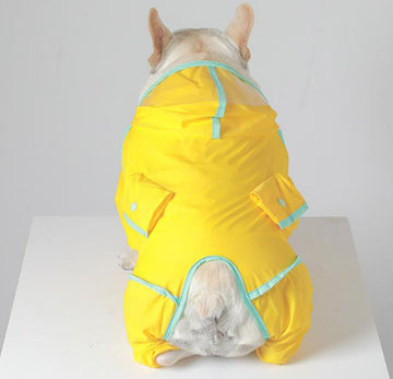 Bull dog teddy bear all-inclusive raincoat rainy dog walking dog small and medium-sized dog four-legged raincoat clothes