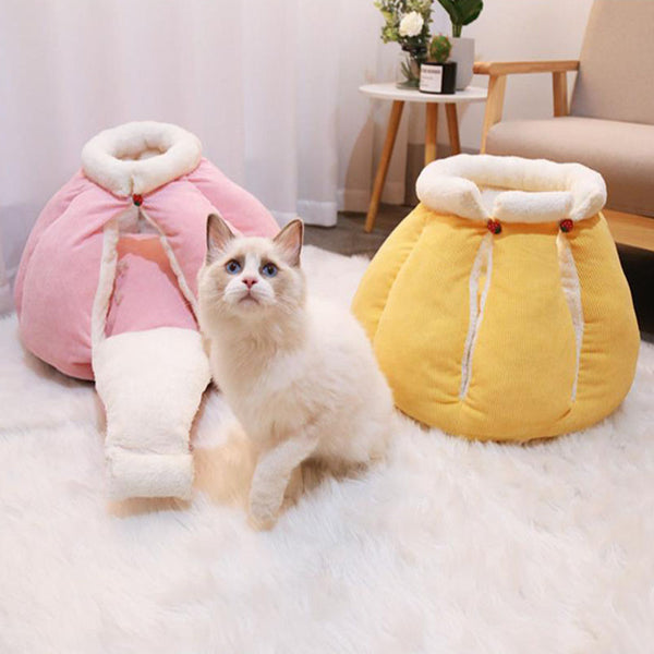 Winter new style plus velvet thick warmth semi-closed pet nest