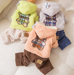 Autumn and winter dog plaid colorblock overalls four-legged clothes