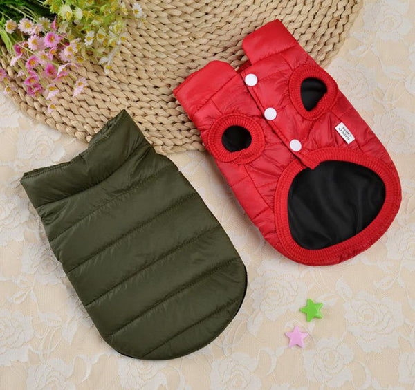 Small dog vest plus velvet thick down cotton vest autumn and winter coat