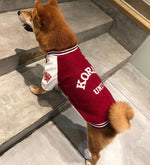 Pet autumn and winter clothing tide brand small and medium dog baseball uniform warm jacket