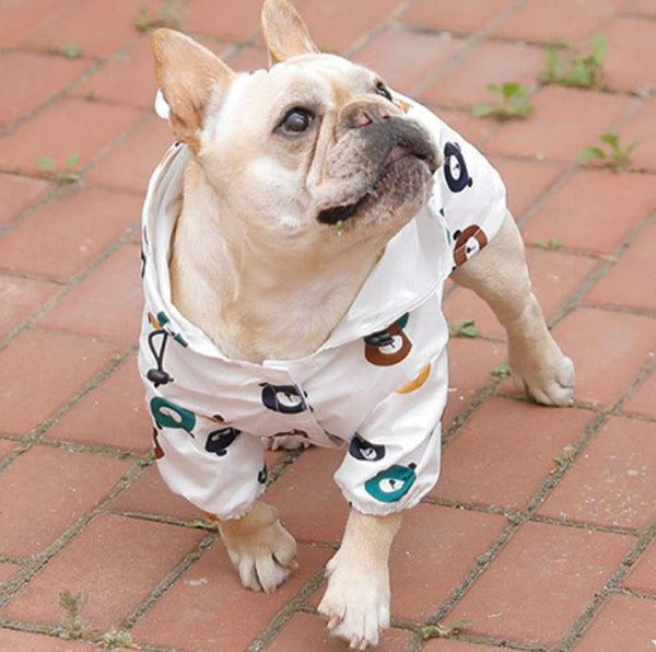 Bull dog raincoat puppy dog waterproof clothes