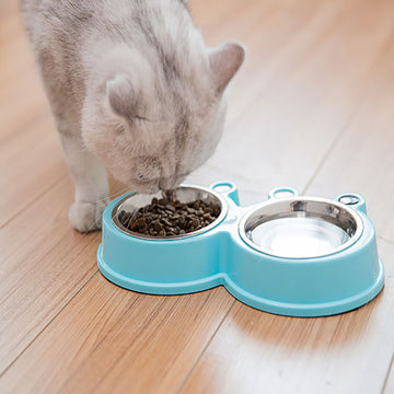 Puppy cat rice drinking double bowl