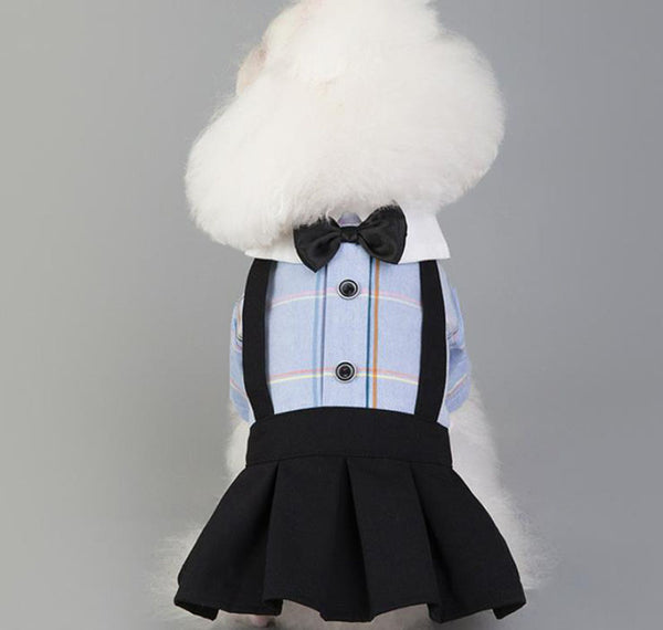 Pet clothing spring and summer new dog clothes couples wear student suits Teddy Bichon Pomeranian clothes