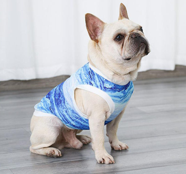 Pet cooling vest, summer breathable pet cold sense heatstroke prevention and cooling clothing, Bull dog clothes