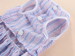 Vertical striped butterfly skirt pet cat dog spring and summer thin section Fadou Corgi Teddy Bomei Bichon clothes spring