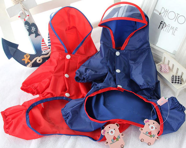 Big pocket small dog four-legged raincoat