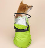 Dog four-legged transparent PU waterproof clothes pet all-inclusive hooded raincoat