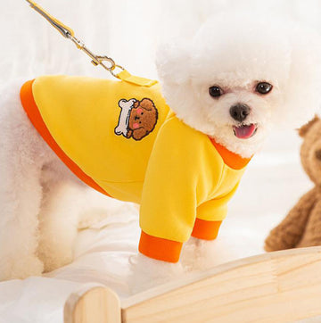 Autumn and winter small and medium-sized dog thin fleece sweater two feet cute wind warm pet dog clothes