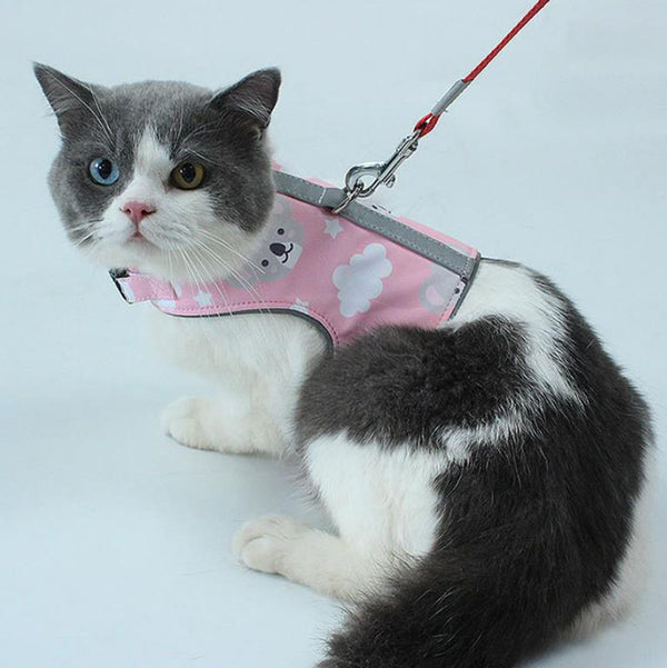 Breathable anti-strike reflective cat harness