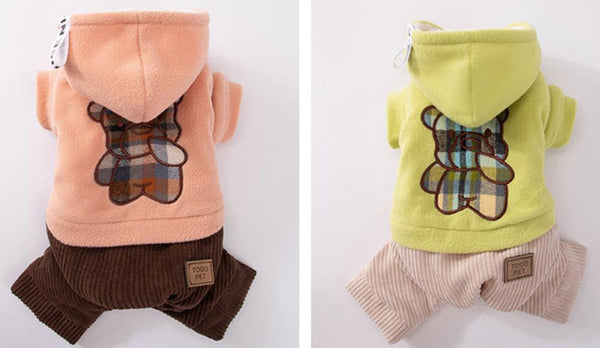 Autumn and winter dog plaid colorblock overalls four-legged clothes