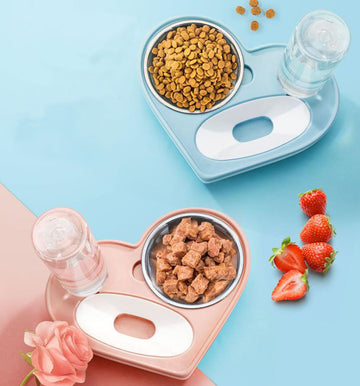 Love automatic drinking water double bowl pet bowl