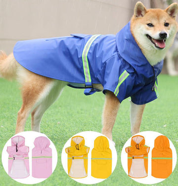 New large, medium and small dog cloak-style reflective raincoat