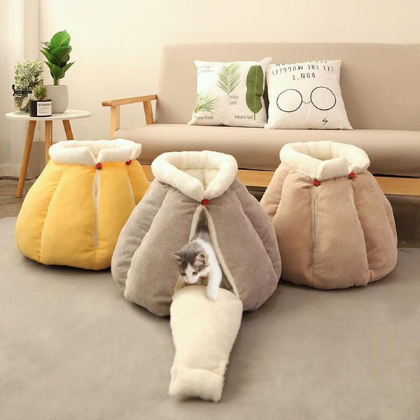 Winter new style plus velvet thick warmth semi-closed pet nest