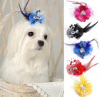 Pet hairpin headwear Princess flower bow Cat headwear pet accessories